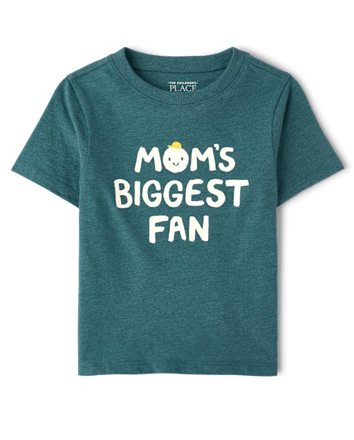 Baby And Toddler Boys Mom's Biggest Fan Graphic Tee