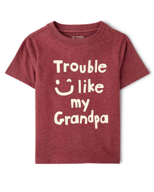 Baby And Toddler Boys Trouble Like Grandpa Graphic Tee