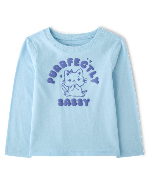Baby And Toddler Girls Purrfectly Sassy Graphic Tee