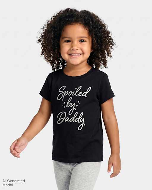 Baby And Toddler Girls Glitter Spoiled Graphic Tee