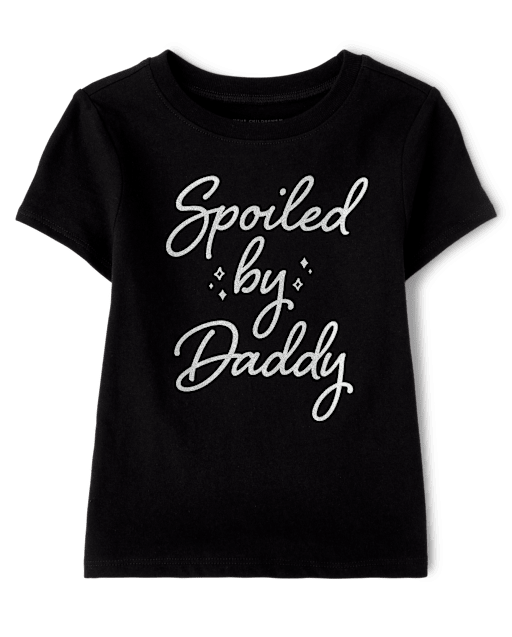 Baby And Toddler Girls Glitter Spoiled Graphic Tee