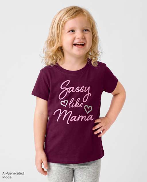 Baby And Toddler Girls Sassy Like Mama Graphic Tee
