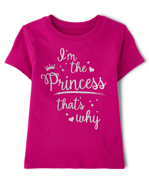 Baby And Toddler Girls Glitter Princess Graphic Tee