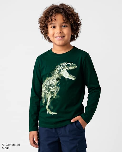 Boys Dino Skeleton Graphic Tee