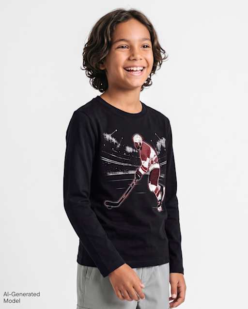 Boys Hockey Player Graphic Tee