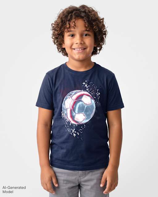 Boys Soccer Ball Splatter Graphic Tee