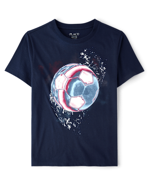 Boys Soccer Ball Splatter Graphic Tee