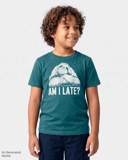 Boys Late Sloth Graphic Tee