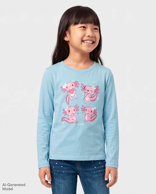 Girls Axolotl Graphic Tee