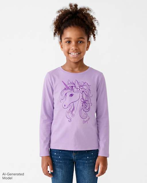 Girls Unicorn Graphic Tee