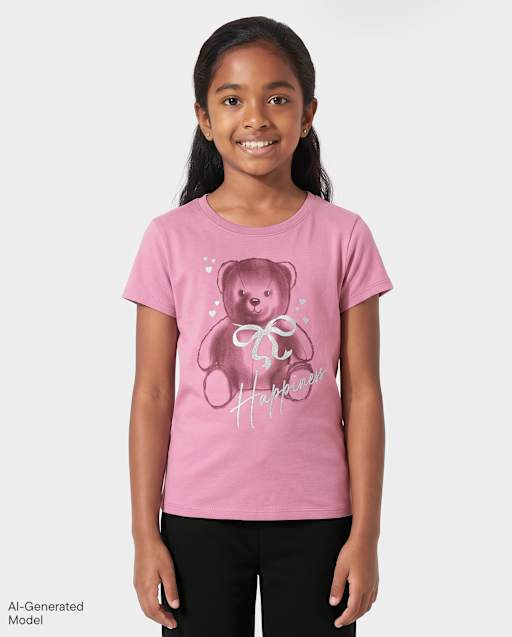 T-shirt graphique « Paillettes et bonheur » pour filles
