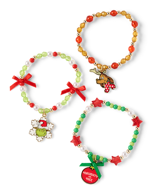 Girls Dr. Seuss The Grinch™ Beaded Bracelet 3-Pack