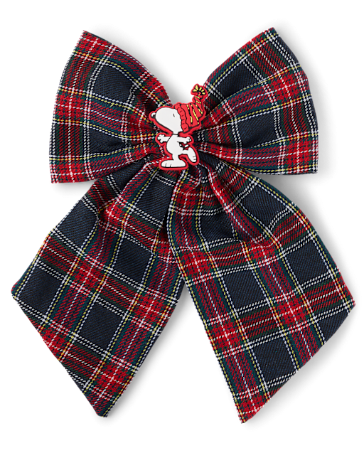 Girls Snoopy™ Plaid Bow Hair Clip