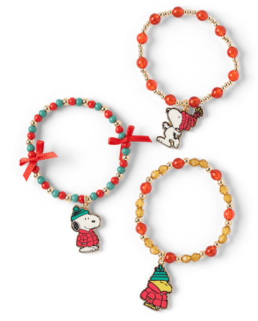 Girls Snoopy™ Holiday Beaded Bracelet 3-Pack