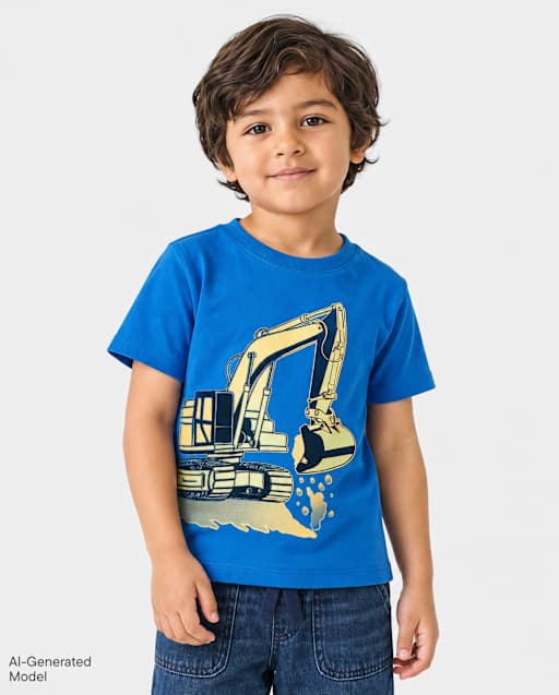 Toddler Boys Excavator Graphic Tee
