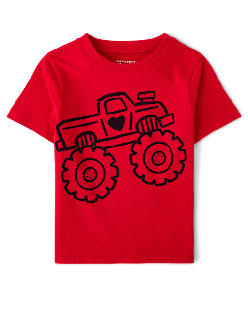 Toddler Boys Valentine's Day Monster Truck Graphic Tee