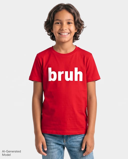 Boys Valentine's Day Bruh Graphic Tee