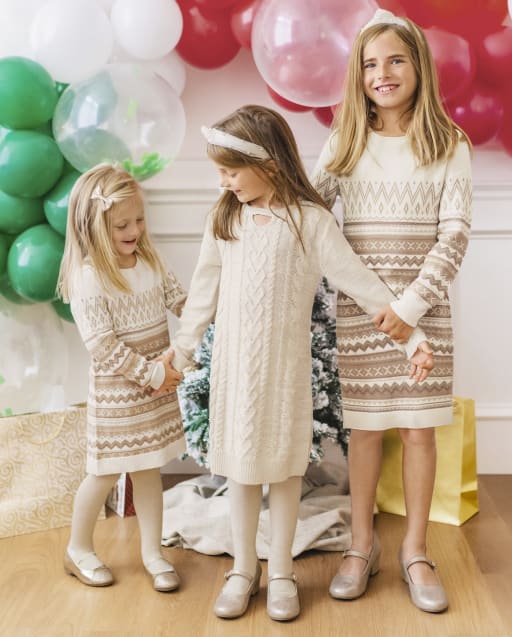 Matching Girls Sweater Dresses - Winter Wonderland Collection
