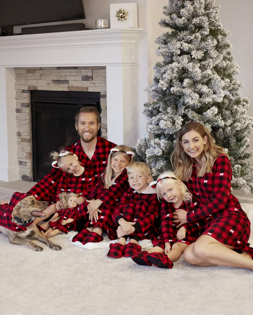 Matching Family Pajamas Bear Buffalo Plaid Collection
