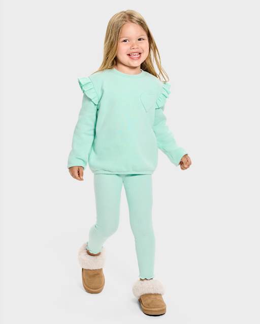 Toddler Girls Outfit Set - Light Mint