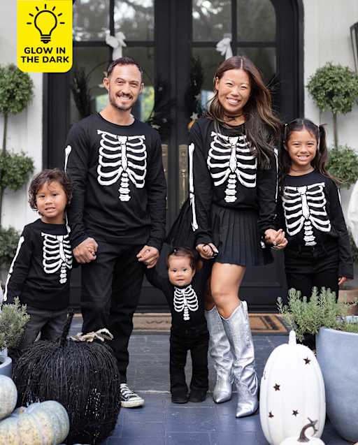 Matching Family Graphic Tees - Glow Skeleton Bones Collection