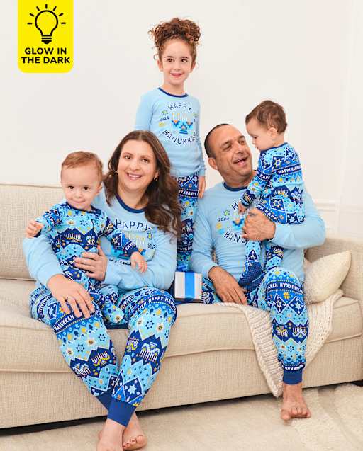 Matching Family Pajamas - Glow Happy Hanukkah Collection