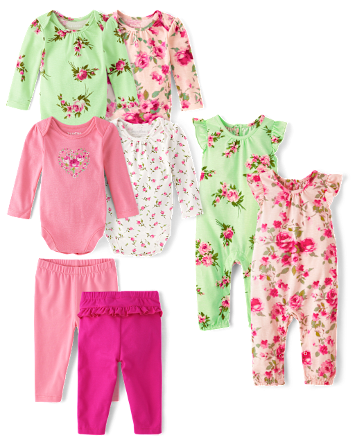 Ensemble de tenues bébés filles - Collection Rose & Vert Floral