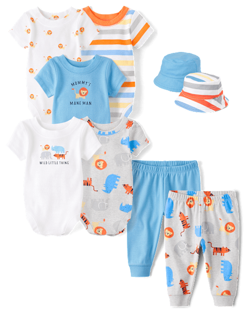 Baby Boys Outfit Set - Blue Animal Collection