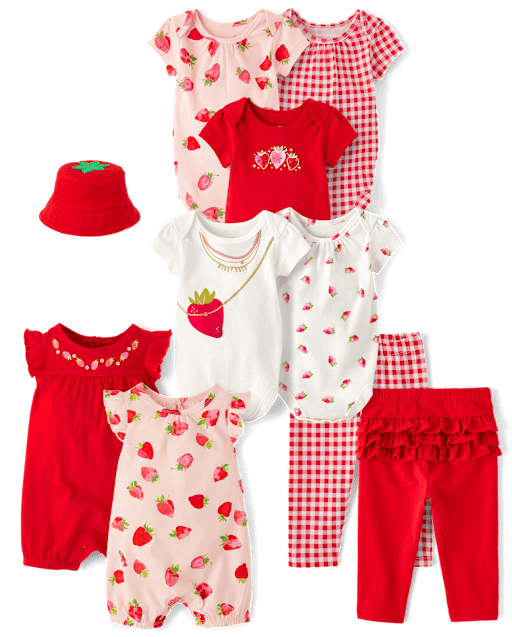 Ensemble de tenues bébés filles - Collection Fraise