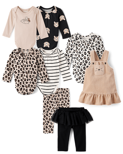 Baby Girls Outfit Set - Leopard Cat Collection