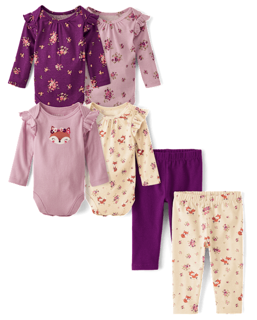 Baby Girls Outfit Set - Floral Fox Collection