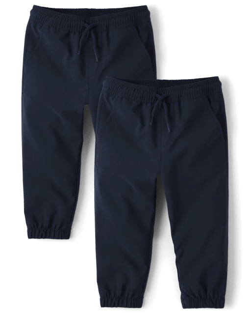 Paquete de 2 pantalones deportivos sin cordones de secado rápido para bebés y niños pequeños