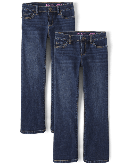 Pack de 2 vaqueros con corte tipo bota para niña