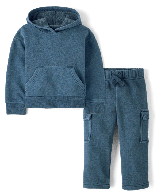 Baby And Toddler Garment Dyed Premium Fleece 2-Piece Outfit Set