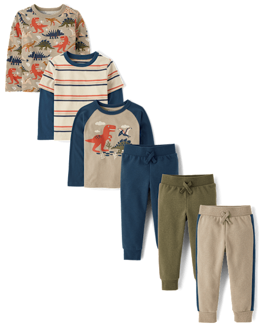 Baby And Toddler Boys Dino 6-Piece Outfit Set