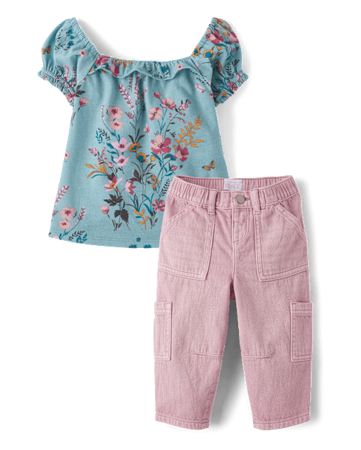 Toddler Girls Floral 2-Piece Outfit Set
