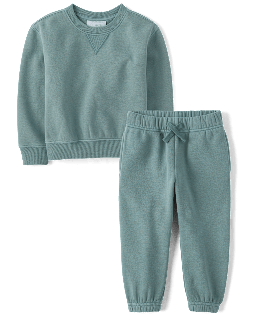 Baby And Toddler Garment Dyed Premium Fleece 2-Piece Outfit Set