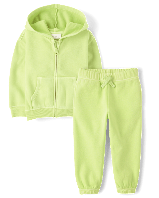 Baby And Toddler Garment Dyed Premium Fleece 2-Piece Outfit Set