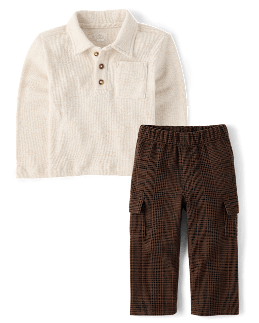Baby And Toddler Boys Plaid 2-Piece Outfit Set
