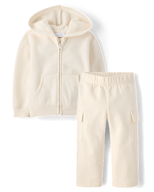 Toddler Girls Garment Dyed Premium Fleece 2-Piece Outfit Set