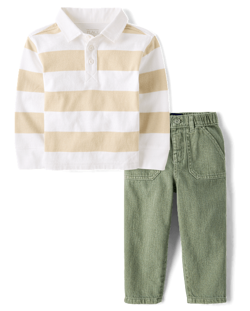 Baby And Toddler Boys Garment Dyed 2-Piece Outfit Set