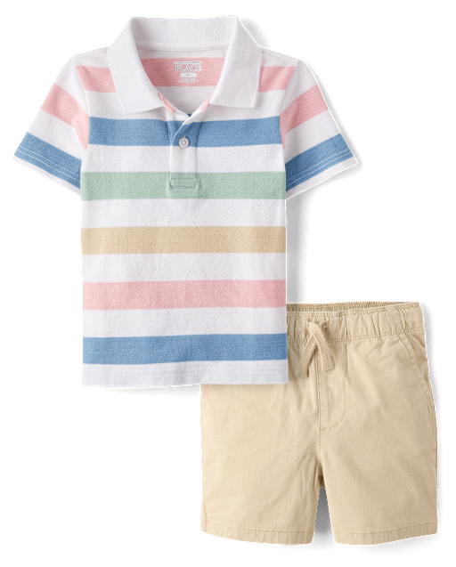 Baby And Toddler Boys Striped 2-Piece Outfit Set