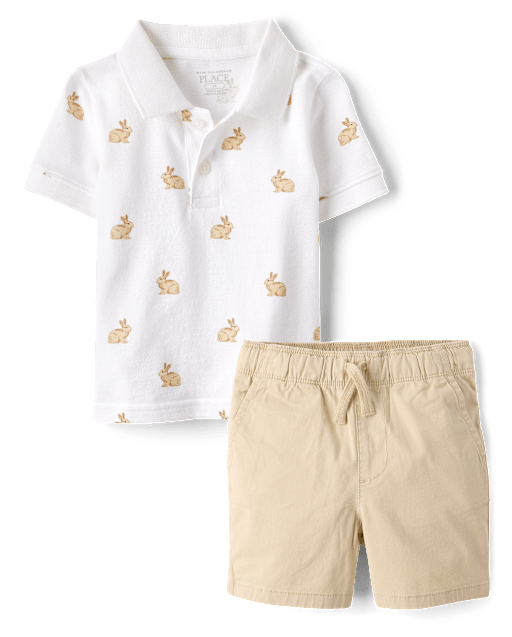 Baby And Toddler Boys Bunny 2-Piece Outfit Set