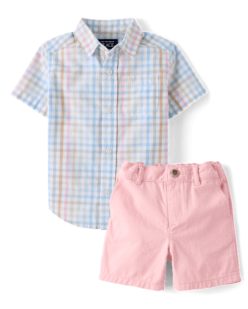 Baby And Toddler Boys Gingham 2-Piece Outfit Set