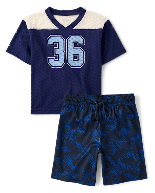 Kids Quick Dry Print Mesh 2-Piece Outfit Set