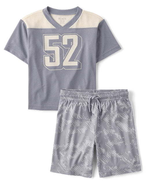 Kids Quick Dry Print Mesh 2-Piece Outfit Set