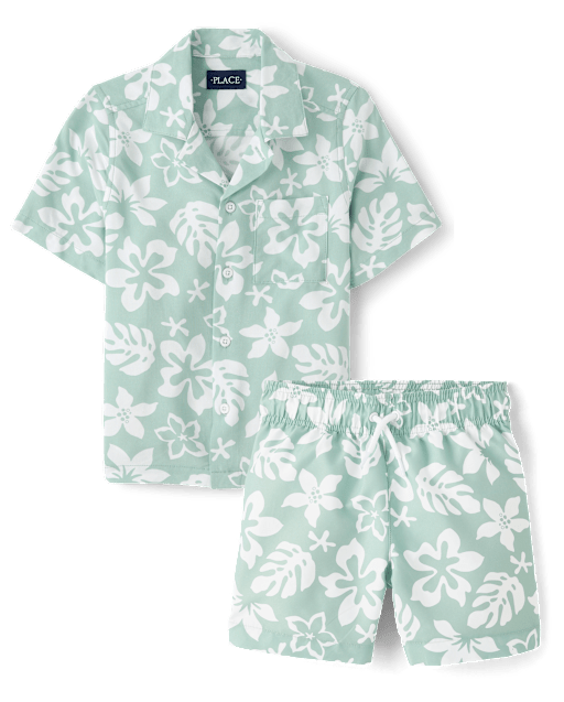 Boys Tropical 2-Piece Cabana Set