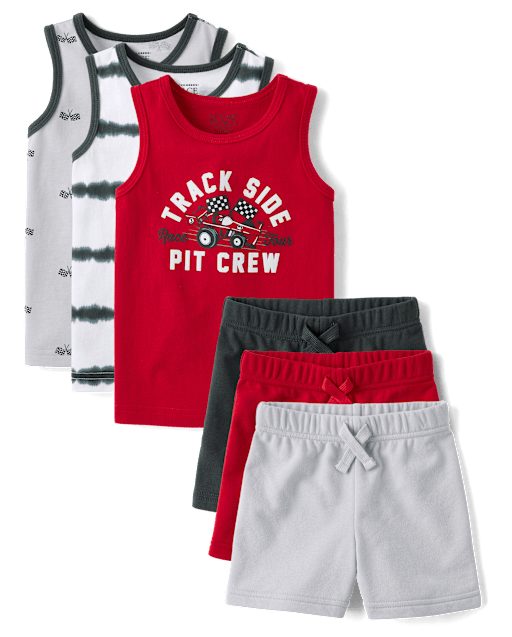 Baby And Toddler Boys Racecar 6-Piece Outfit Set