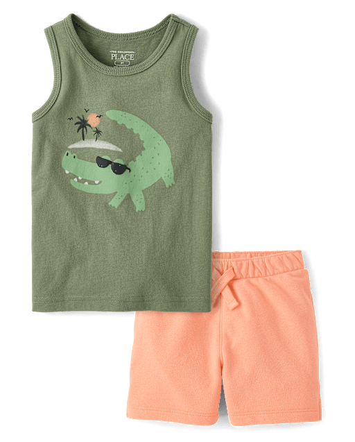 Baby And Toddler Boys Crocodile 2-Piece Outfit Set