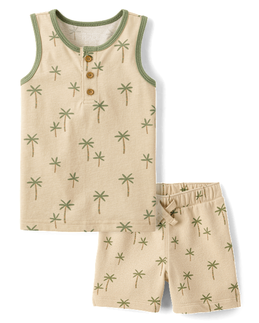 Baby And Toddler Boys Palm Tree 2-Piece Outfit Set